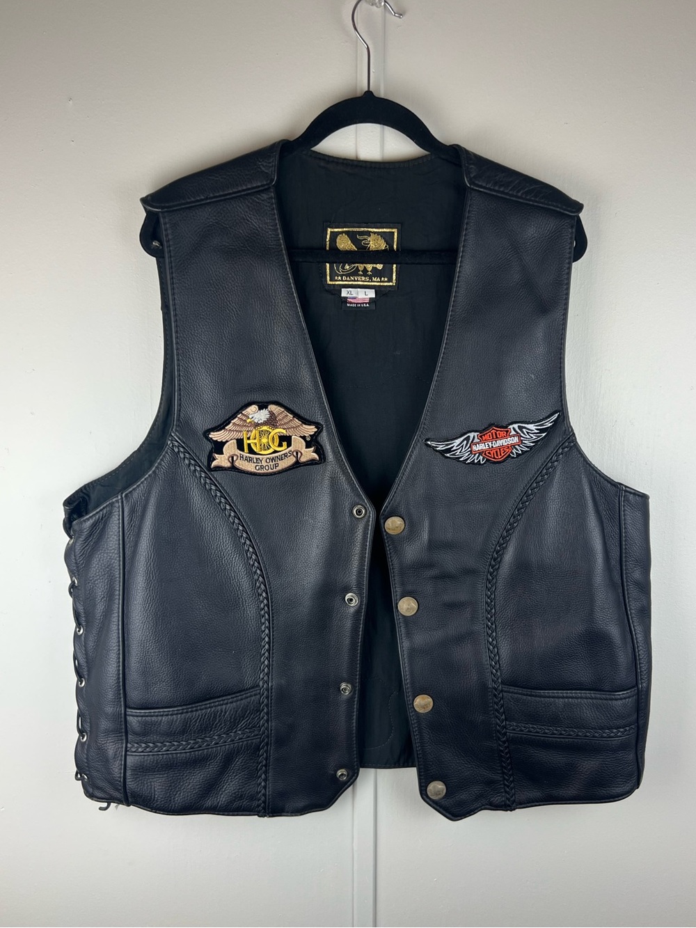 Harley Davidson Men’s XL/L. Black Leather Vest